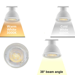 Bóng đèn LED 6 chiếc, GU10,5W, 7W, 9W, 38 / 120 Góc phát sáng, Bóng đèn trong nhà, 220V, Ánh sáng ấm 3000K, Ánh sáng trắng 6000K, Ánh sáng trung tính 4000K, Làm mờ ba màu