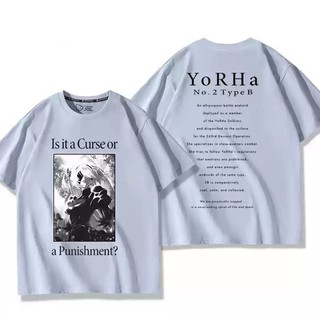 PS2 NieR Automata YoRHa No 2 Type B 2B Áo thun mùa hè Anime Tay Ngắn Top SP2