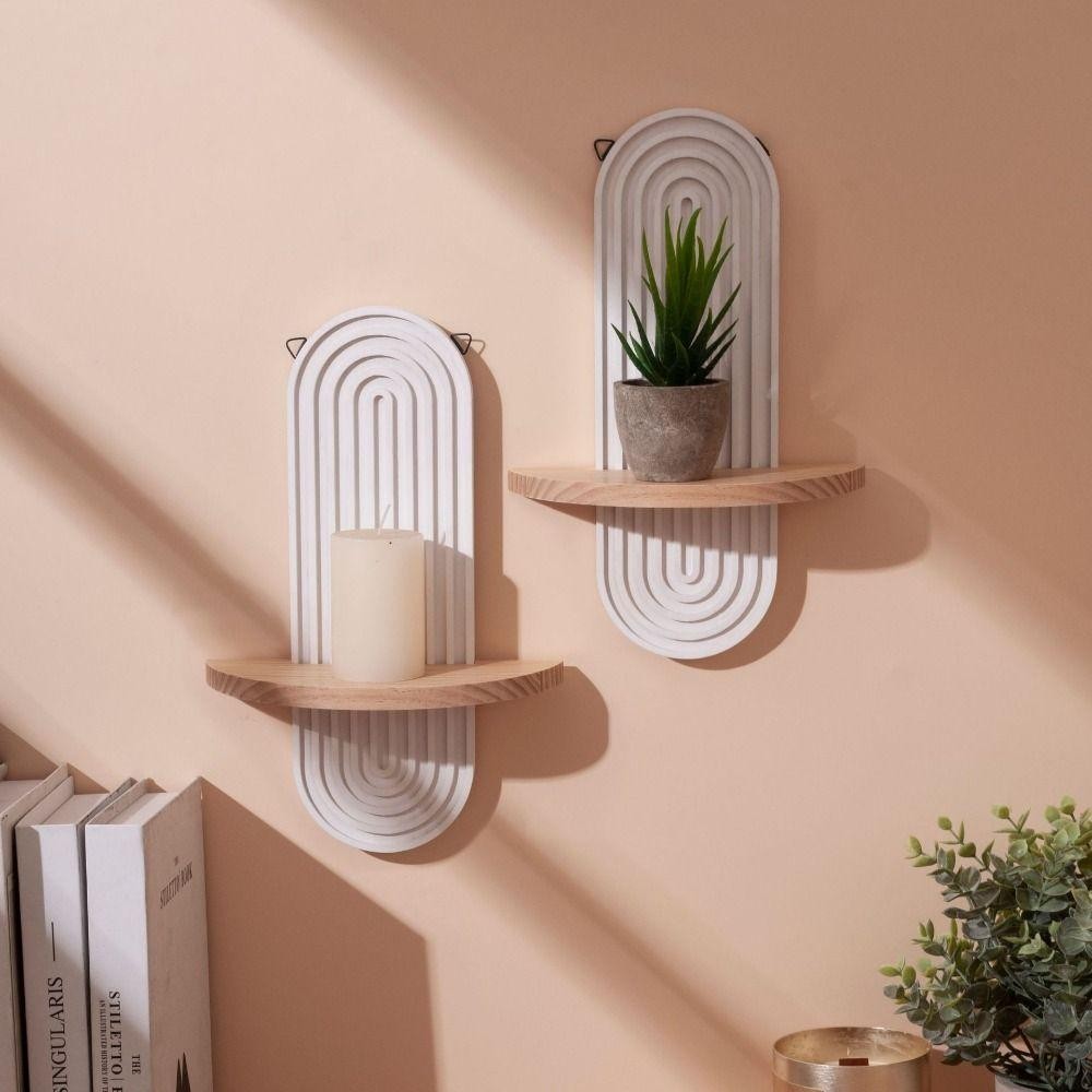Kệ treo tường bằng gỗ SAIA, Trang trí nội thất hiện đại Trang trí tường bằng gỗ Bohemian, Kệ treo tường Bohemian cổ điển chất lượng cao Phòng khách