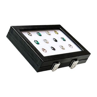 Hộp đựng đồ trang sức bắt mắt DE có nắp thủy tinh trong suốt và khóa an toàn cho kính hiển thị đá quý và kim cương giả