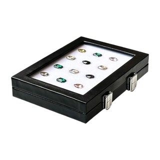 Hộp đựng đồ trang sức bắt mắt DE có nắp thủy tinh trong suốt và khóa an toàn cho kính hiển thị đá quý và kim cương giả