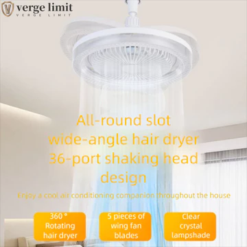 Đèn quạt LED VERGE LIMIT, Đèn quạt trần 2 trong 1 vít E27, Đèn chiếu sáng 50W có điều khiển từ xa 3 chế độ LED Quạt trần nhà hàng