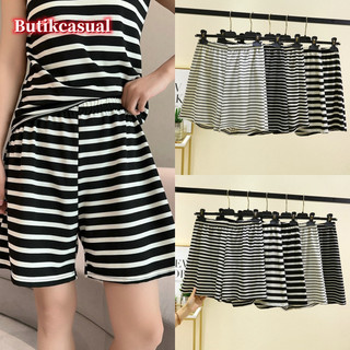 Quần sọc nữ mùa hè mới lưng cao dáng rộng đa năng quần nhà thường ngày quần ngủ