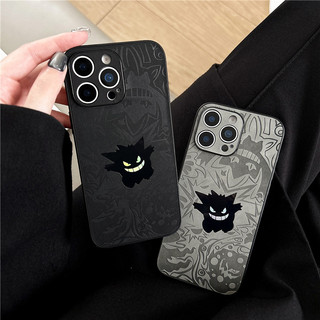Ốp điện thoại thời trang retro da cừu laser mát mẻ Geng ma hoạt hình cho iPhone 16 15 14 13 12 11 Pro Max