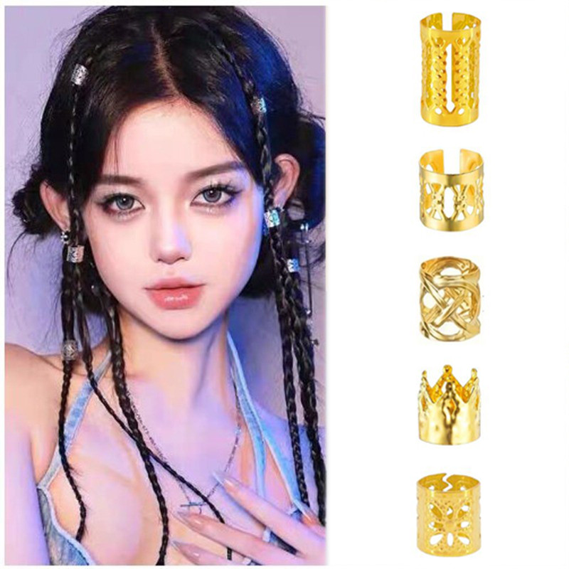 Bộ 40 bím tóc dây buộc có lõi kim loại rỗng, phụ kiện tóc đa dạng phong cách và màu sắc