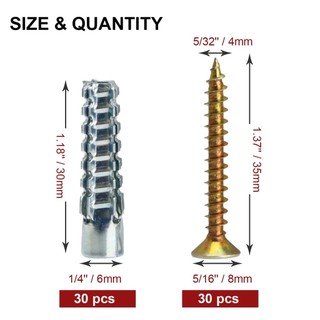 10 cái M6 Neo tường rỗng bằng thép hình cây có vít Bộ sửa chữa lỗ bản lề rời cho tường bê tông Bu lông mở rộng kim loại cho vách thạch cao chống trượt an toàn chắc chắn phù hợp dùng trong gia đình xưởng sửa chữa và mang theo tiện lợi
