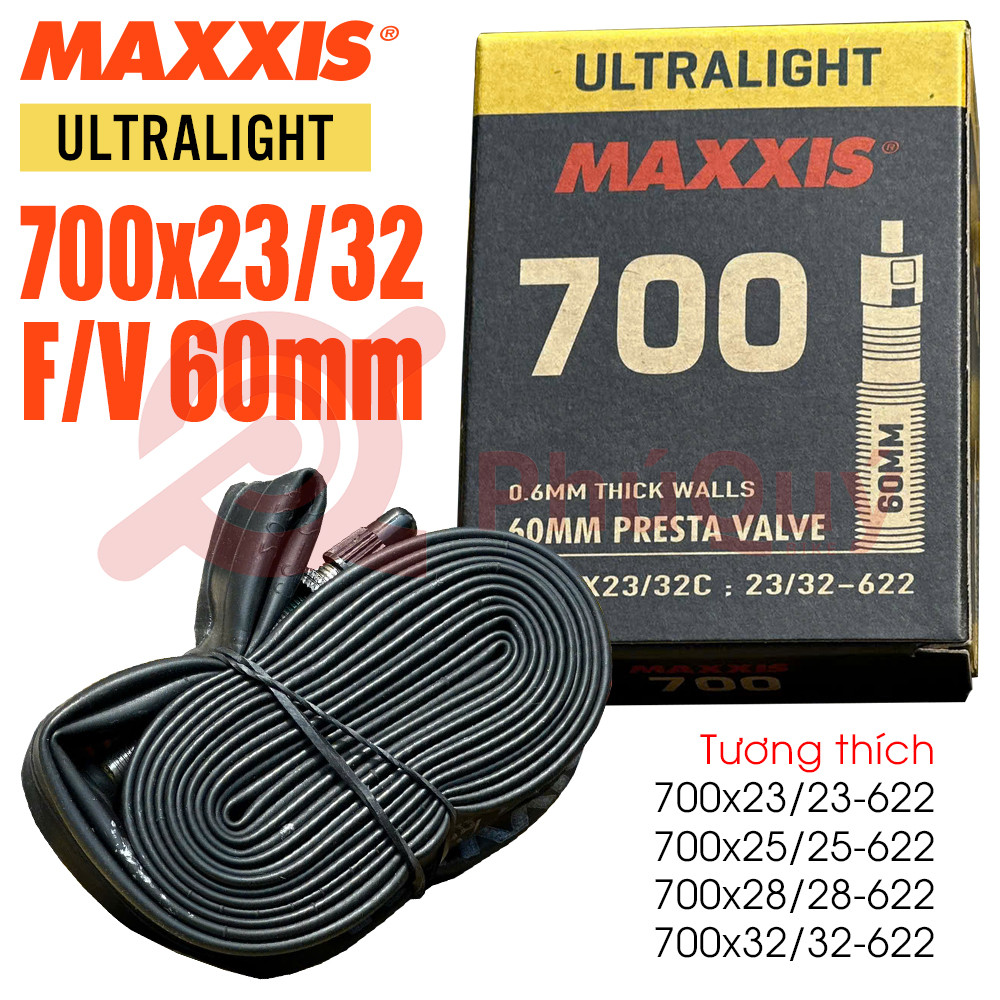 Ruột SĂM MAXXIS ULTRA LIGHT SIÊU MỎNG 700x23/32 FV 60 mm (73gr)