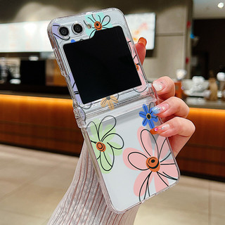 Hoa Anh Đào Họa Tiết Trong Suốt Ốp Lưng Điện Thoại Samsung Galaxy Z Flip 7 Flip 6 Flip 5 Flip 4 Flip 3 5G Full Bản Lề Cứng PC Gấp Bao Dành Cho Samsung Z Flip 7 6 5 4 3