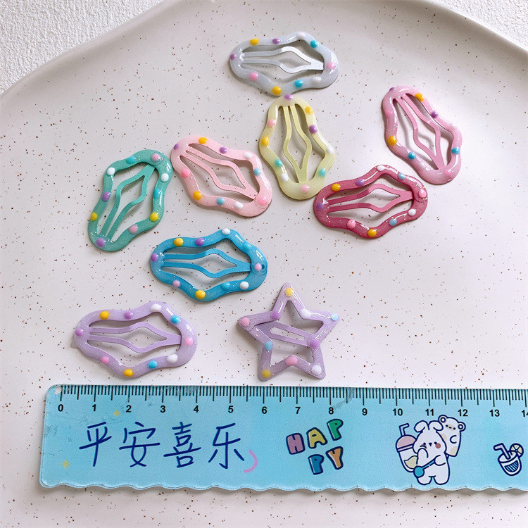 8 Cái / bộ Kẹp Tóc Bé Gái Jelly Màu Ngôi Sao Kẹp Tóc