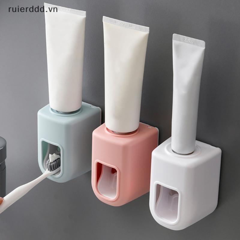 # ruierdd # Creative Wall Mount Máy phân phối kem đánh răng tự động Phụ kiện phòng tắm Máy ép kem đánh răng lười không thấm nước.