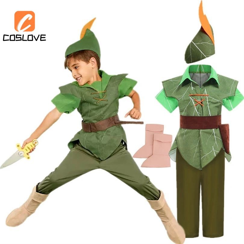 Peter Pan Cosplay Quần Áo Trọn Bộ Trang Phục Trang Phục Cho Trẻ Em Cổ Điển Truyện Cổ Tích Nhân Vật Cosplay Tiệc Halloween Biểu Diễn