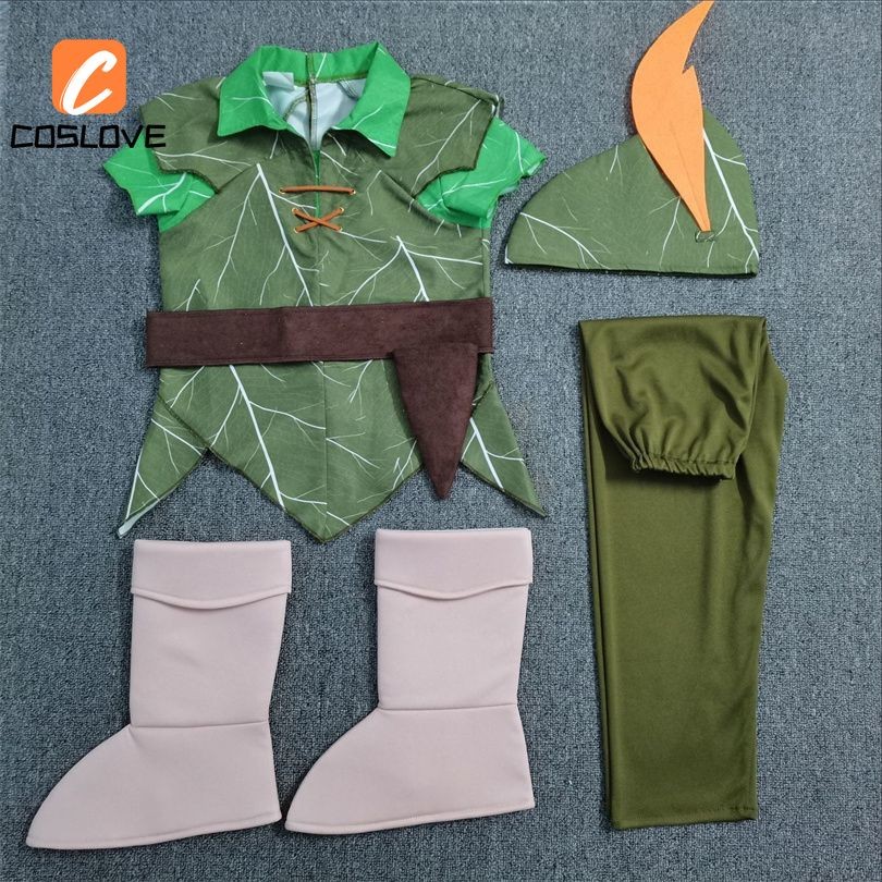 Peter Pan Cosplay Quần Áo Trọn Bộ Trang Phục Trang Phục Cho Trẻ Em Cổ Điển Truyện Cổ Tích Nhân Vật Cosplay Tiệc Halloween Biểu Diễn