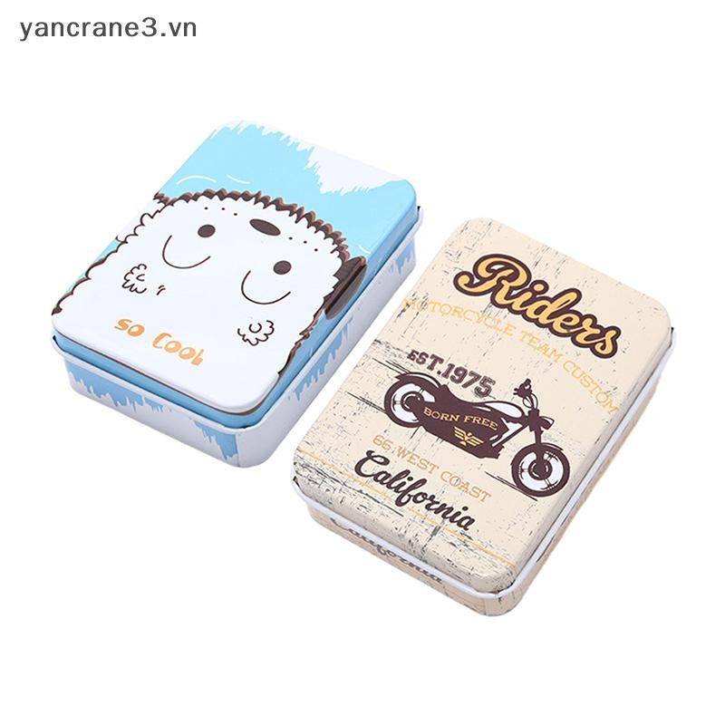 {YAN3} Hộp thiếc có nắp Hộp đựng hình chữ nhật nhỏ di động Hộp đựng kẹo rỗng Hộp đựng thuốc Hộp quà tặng Hộp đóng gói {yancrane3.vn}