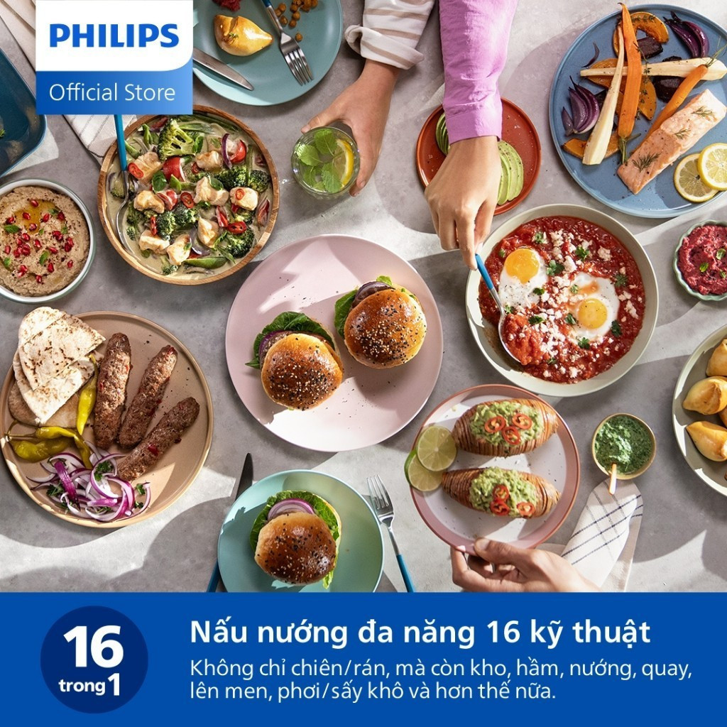 Nồi Chiên Không Dầu Philips NA322/00 4.2 Lít Nấu Nhanh, Chín Đều, Hàng Chính Hãng - Bảo Hành 24 Tháng | BigBuy360 - bigbuy360.vn