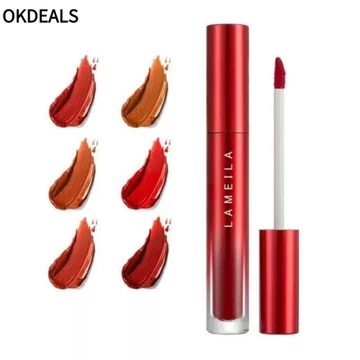 OKDEALS Son bóng, Son bóng ống đỏ lâu trôi không thấm nước, Mỹ phẩm Nhung Matte Chống dính Cốc không dễ phai Son môi dạng lỏng