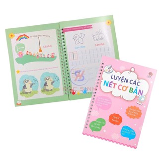 Bộ 3 Quyến Luyện Viết Tập Tô Chữ Đẹp Thanh Nga - Luyện Viết Chữ, Số, Nét - Gồm 3 Quyển, 9 Ngòi Bút, 3 Cá Cầm Bút