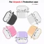 Hộp bảo vệ AIRPODS 4 PRO2 3 PC + TPU Hai trong một Long lanh trong suốt Chia dày chống sốc Bao gồm tai nghe đầy màu sắc