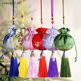 [Đồ chơi] Túi thêu thổ cẩm phong cách lụa Trung Quốc Túi vải thêu Túi vải sel Mặt dây chuyền Túi dây rút cho túi quà tặng trang sức {vn}