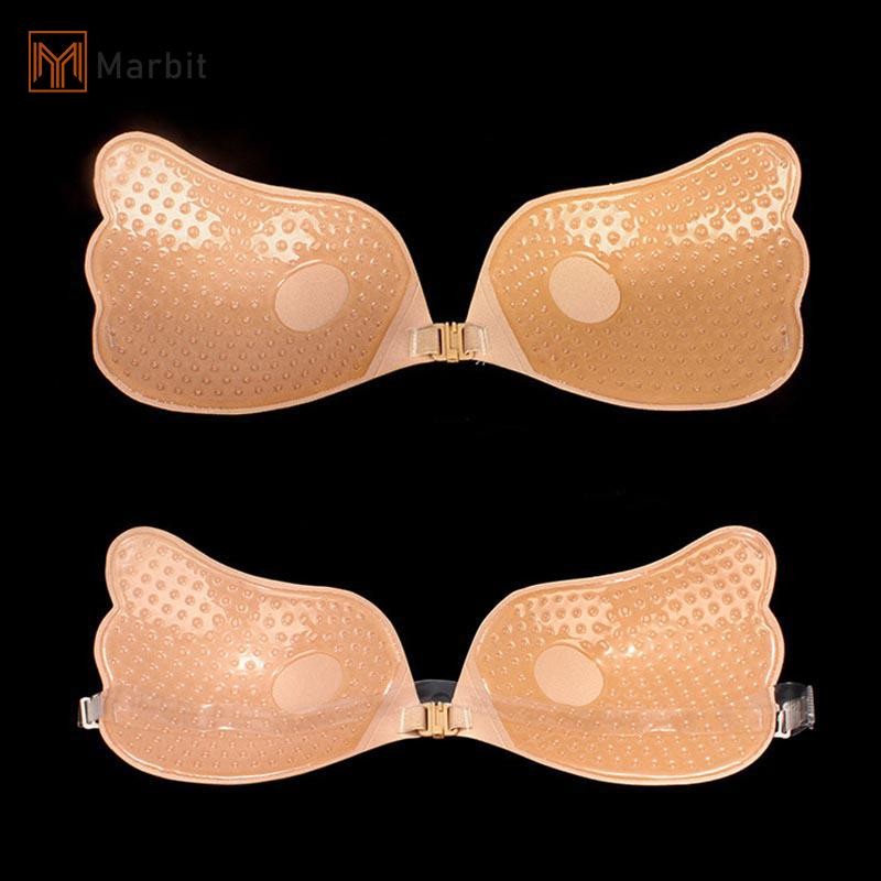 Marbit 1 Nữ Áo Ngực Vô Hình Đẩy Lên Áo Ngực Silicon Cho Áo Ngực Cưới Có Thể Tái Sử Dụng Với Dây Đeo Trong Suốt Backless Bralette Đồ Lót Hàng Đầu Mới