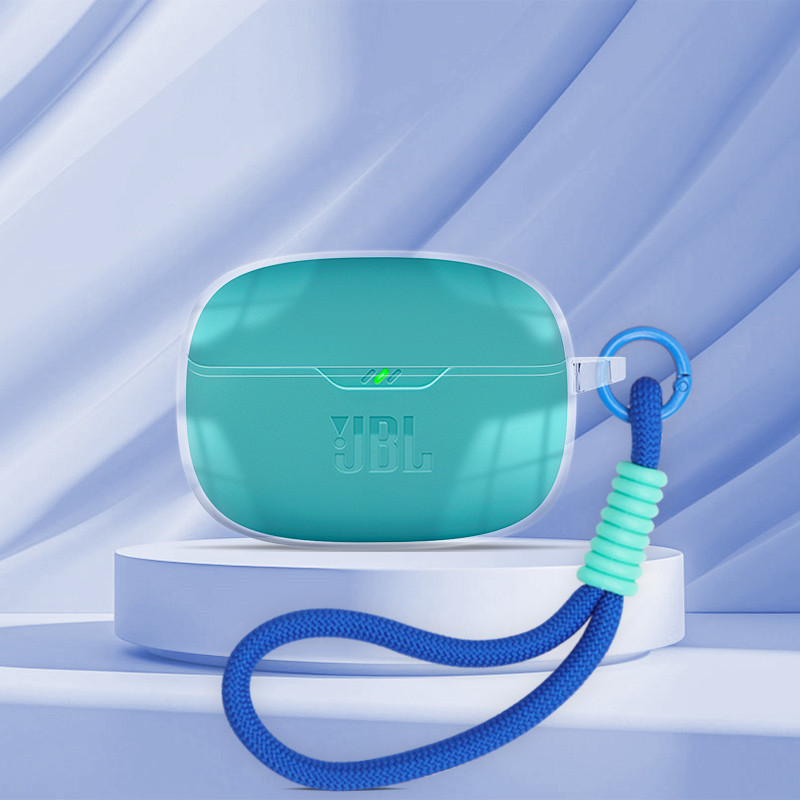 Dành Cho JBL WAVE Beam 2 Vibe Beam 200TWS W200 Ốp Lưng Tai Nghe Transpent Vỏ Bảo Vệ TPU Chống Sốc Tay Mềm Bảo Vệ Tai Nghe Có Nhẫn