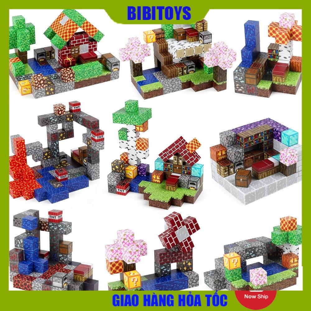 Khối Minecraft Nam Châm Đồ Chơi Mô Hình Lắp Ráp Khối Xây Dựng Từ Tính ...