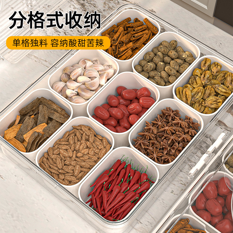 Hộp Bảo Quản Gia Vị Nhà Bếp Hộp Gia Vị Ớt Khô Hộp Gia Vị Hạt Tiêu Kín Chất Liệu Lớn Nhà Bếp Hình Bát Giác Vỏ Quế Hộ Gia Đình Hộp Đóng Gói Phụ Hộp Thành Phần