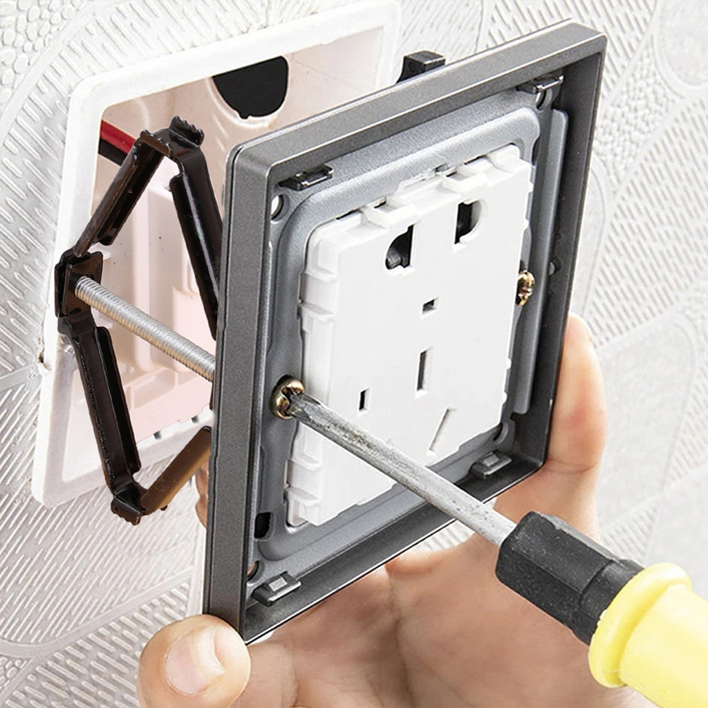 5 Cái 86 Loại Cassette Repairer Dark Box - Switch Old Socket Box - Ổ cắm cố định Thanh hỗ trợ - Hộp ổ cắm tường Bộ phận cố định - Công cụ sửa chữa hộp vít - Sửa chữa điện tại nhà