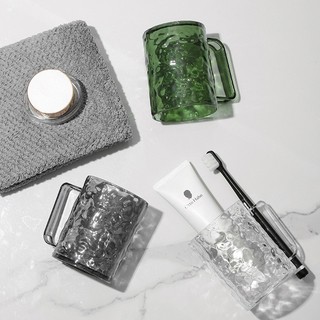 Ly Nước Đánh Răng Hoạ Tiết Sóng Nước 3D Phong Cách Châu Âu, Cốc Đánh Răng Nhựa Cao Cấp Bền Bỉ Có Tay Cầm SUNND