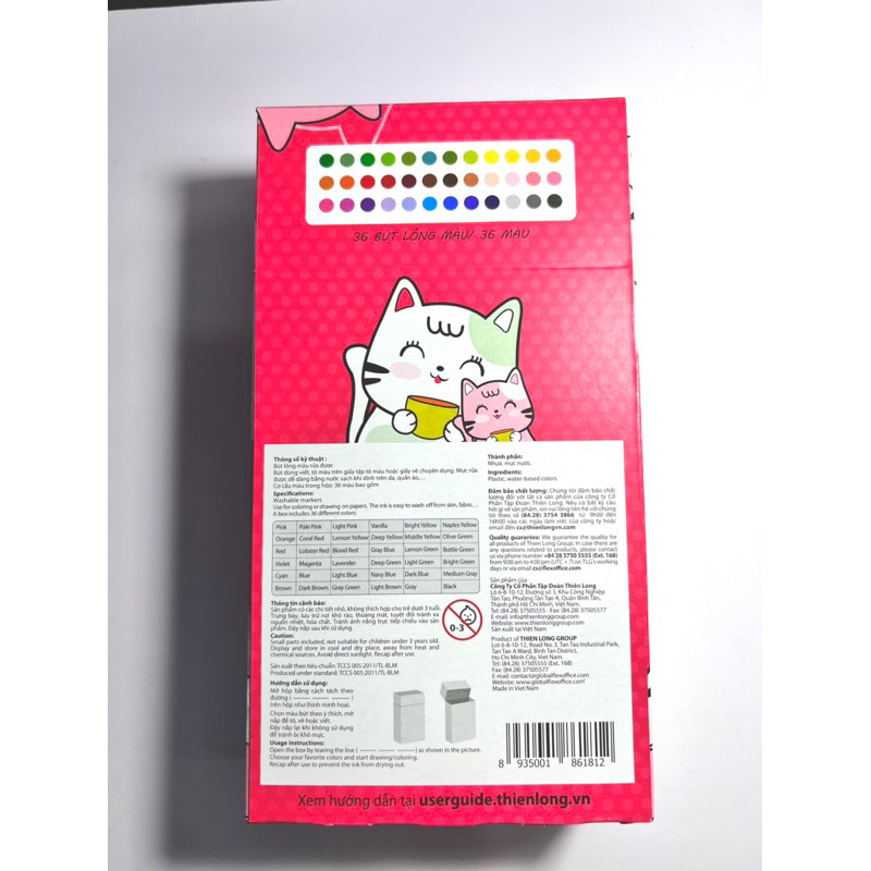 Bộ bút lông màu Fiber Pen Thiên Long 20, 36 màu tẩy rửa được, dùng viết lettering, thư pháp.