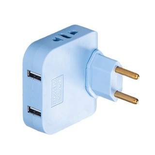 Bộ chia nguồn Utake 4 8mm Châu Âu với 2 ổ cắm và cổng sạc nhanh USB cho gia đình và văn phòng