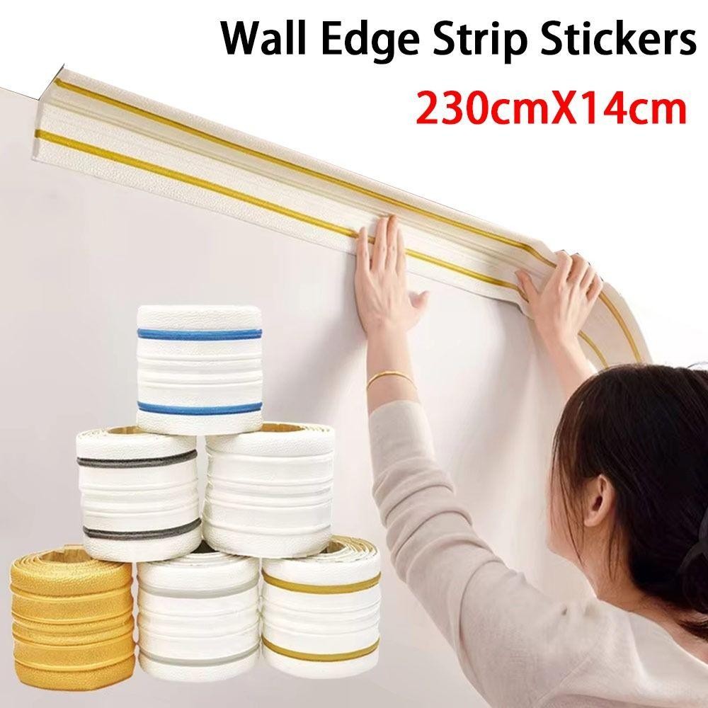 Miếng dán viền xốp XPE 230x14cm, dây ốp chân tường dày tự dính chống nước, di động, trang trí nội thất