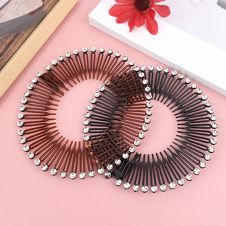 [3-5 Ngày Đến] -Vỏ dây buộc tóc bằng kim cương giả co giãn toàn diện vô hình dành cho nữ - Băng đô kim cương có thể gập lại co giãn, Hoàn hảo để trang điểm & tắm