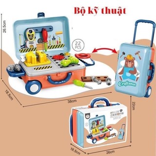 Bộ Đồ Chơi Vali Kéo Nghề Nghiệp – Bác Sỹ, Kỹ Sư, Nấu Ăn, Trang Điểm Cho Bé Khám Phá Tài Năng