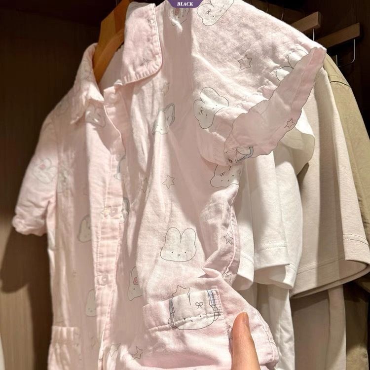 Ins Style Nhật Bản Bộ Đồ Ngủ Thỏ Miffy Dễ Thương Nữ Mùa Hè Mới Ngọt Ngào Học Sinh Quần Short Tay Ngắn Bộ Đồ Gia Đình [BL]
