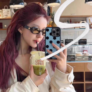 Zhao Lusi Cùng Một Ốp Lưng Cho iPhone Đen Trắng Chấm Bi Acrylic Cạnh Đen Apple iPhone Case 16ProMax 15Pro 14Pro Chống Rơi