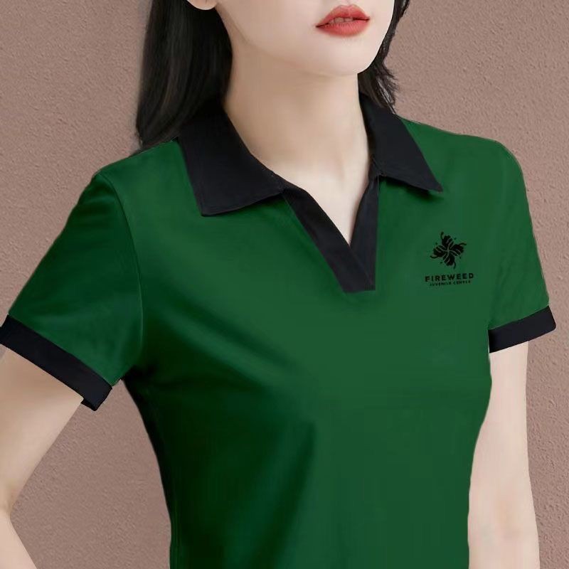 Mùa Hè 2025 Mới Thời Trang Và Thường Ngày Slim fit Polo Áo Thun Tay Ngắn Cho Nữ