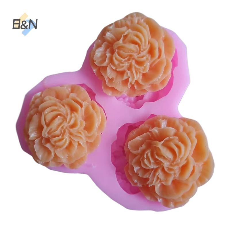 B & N 3D Khuôn Làm Bánh Hoa Mẫu Đơn Hoa Mẫu Đơn Khuôn Silicon Bánh Kẹo Nướng Khuôn Socola Nhà Bếp Món Tráng Miệng Dụng Cụ Nướng Bánh.