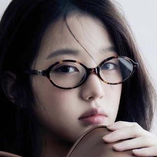 Zhang Yuanying cùng khung kính cận thị nerd kính hình bầu dục khung nhỏ kính miu khung trơn chống ánh sáng xanh