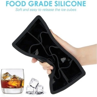 Khay đá viên lớn có nắp - Khuôn làm đá viên vuông bằng silicon - Máy làm đá tự làm cho Cocktail, whisky
