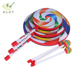 [ELOY] 6Inch 8Inch 10Inch Lollipop Tay Trống Nhạc Cụ Gõ Nhiều Màu Sắc Đạo Cụ Khiêu Vũ Trẻ Sơ Sinh Đồ Chơi Âm Nhạc Máy Trợ Giảng VN