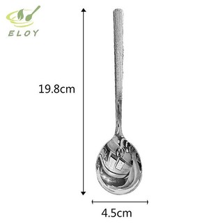 [ELOY] Thìa inox cán dài chống gỉ sáng bóng, muỗng inox ăn súp đầu tròn thiết kế sang trọng hiện đại VN