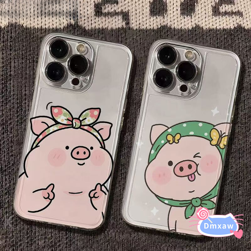 Cặp Đôi Dễ Thương Lợn Ốp Lưng Điện Thoại Redmi Note 15 14 Pro Plus R70 R70M 15R 1515A 15C A7 A5 Turbo 5 Max 4 Pro K90 Pro Max K70 Ultra 5G 4G Vỏ Hoạt Hình Vui Nhộn Trong Suốt Chống Rơi