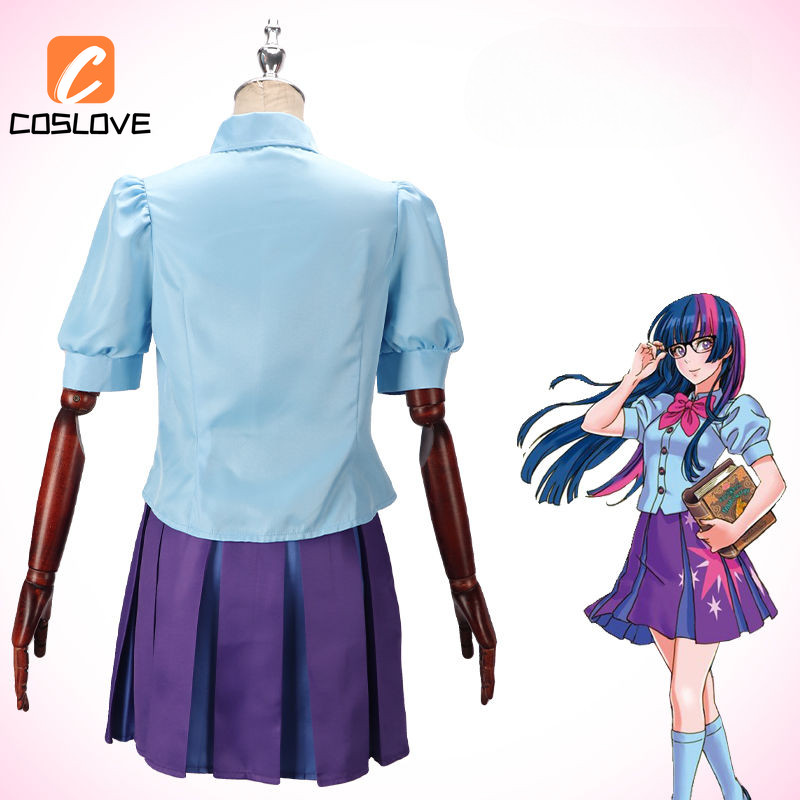 My Little Pony Twilight Sparkle Cosplay Quần Áo Trọn Bộ Trang Phục Phù Hợp Với Người Phụ Nữ Đầm Tay Ngắn Cosplay Đảng Hiệu Suất