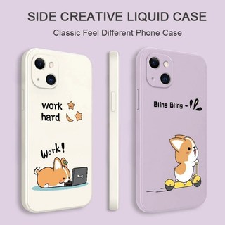 Ốp Điện Thoại Corgi Vui Nhộn Cho Redmi Note 13 12 12T 11 11T Pro Speed 12 Turbo Liquid Silicone Cover