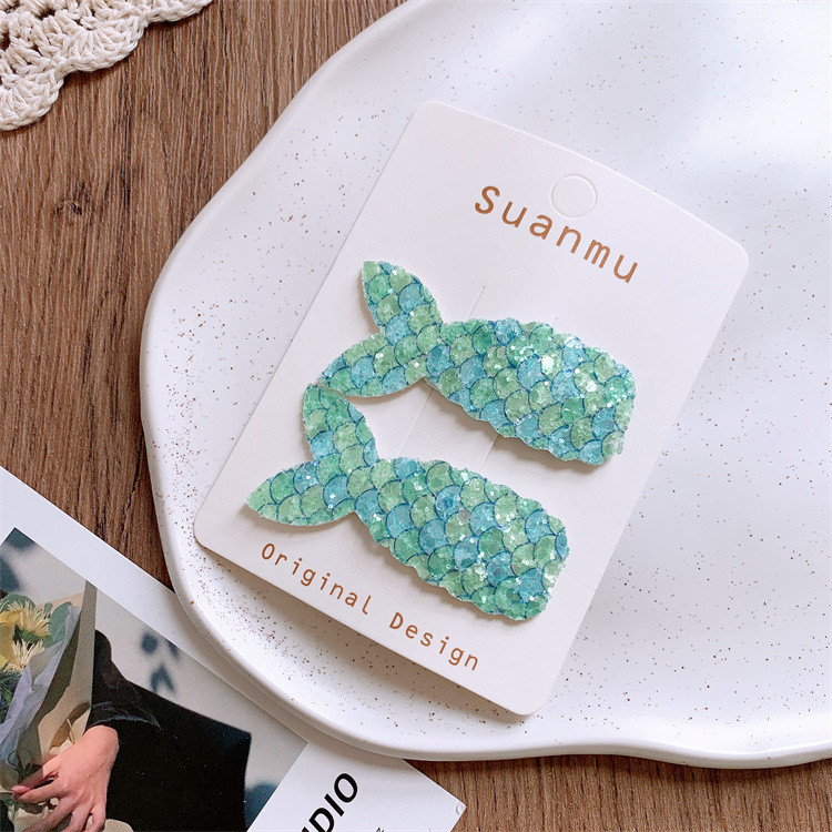 Kẹp tóc nàng tiên cá Sequin đầy màu sắc Kẹp tóc bé gái