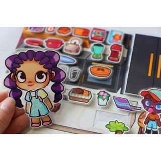Cuốn abum  búp bê giấy  Căn hộ Toca Boca avatar world -Đồ chơi thủ công DIY