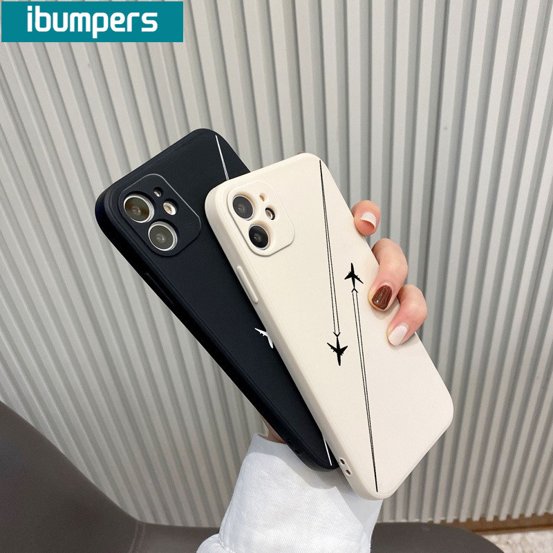 ibumpers Ốp Lưng IPhone Thời Trang Đơn Giản Họa Tiết Máy Bay Cho IPhone 16 15 14 12 13 11 Pro Max IP 7 8 Plus X XS XR Ốp Điện Thoại Silicon Mềm Chống Sốc Mỏng