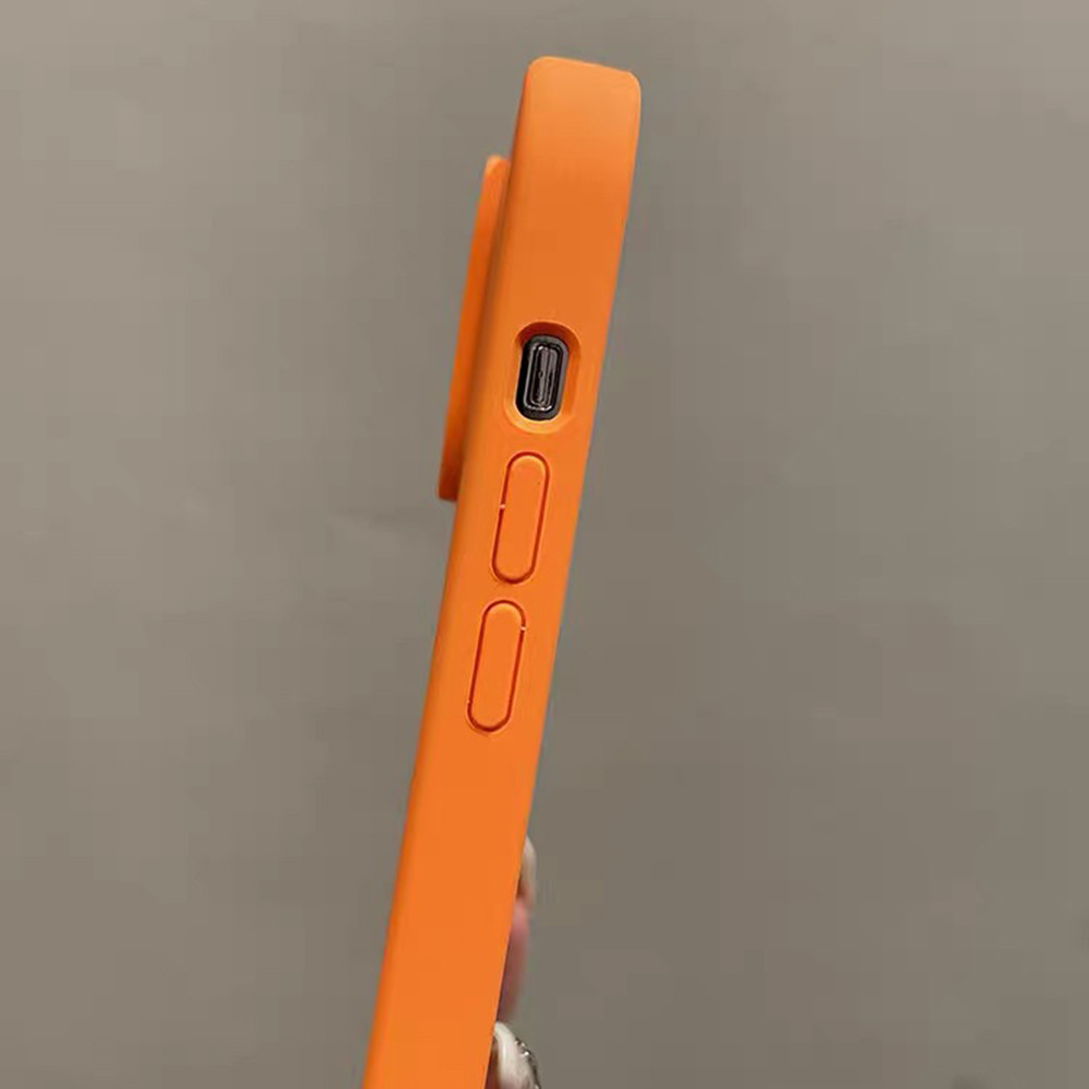 Ốp Điện Thoại Silicon Lỏng Màu Cam Vàng Cho iPhone 17ProMax 16Plus 15 14 13 12 11 Pro Max Vỏ Chống Sốc