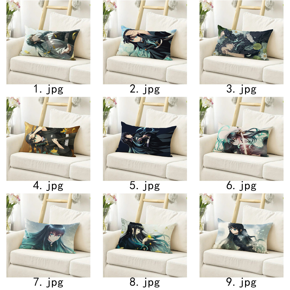 Vỏ gối hình chữ nhật Muichiro Tokito Vỏ gối Polyester in một mặt (Không có lõi)