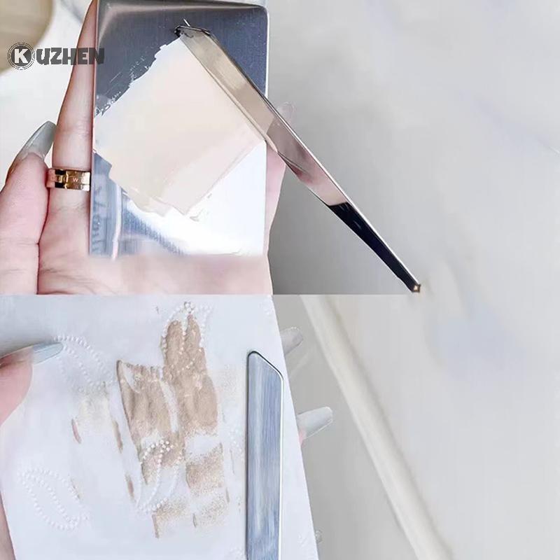 Kuzhen Kem Nền Trang Điểm Bàn Chải Trộn Bảng Thép Không Gỉ Kem Nền Môi Phấn Mắt Trộn Bảng Với Thìa Dụng Cụ Trang Điểm HOT